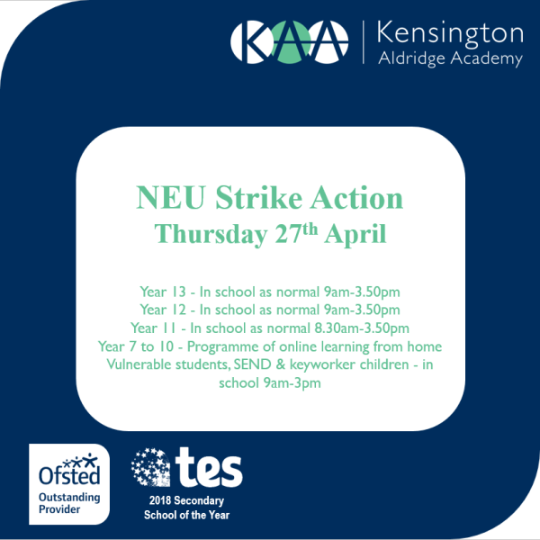NEU Strikes – 27th April & 2nd May - Preview Image